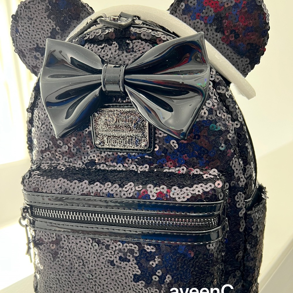 SOLD via Mercari - Loungefly : Black Sequin Sparkly Backpack